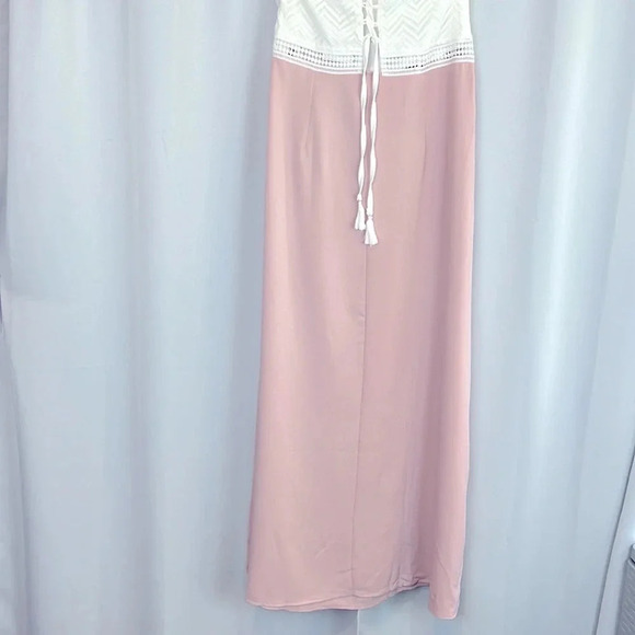NEW Available By Angela FashionHalter Neck Lace Up Thin Strap Maxi Dress Size L - Picture 4 of 9